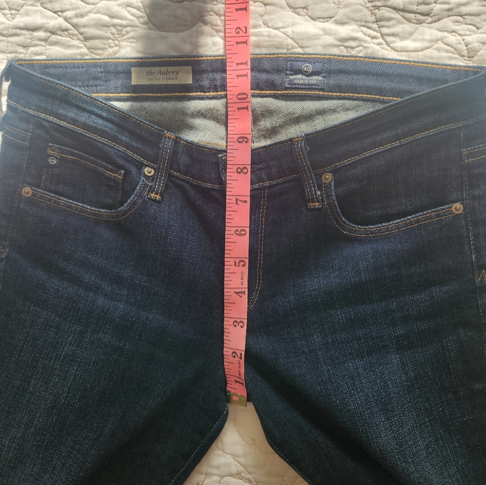 AG Adriano Goldschmeid Jeans Size 29 The Aubrey Skinny Straight Dark Wash Low - Picture 11 of 11